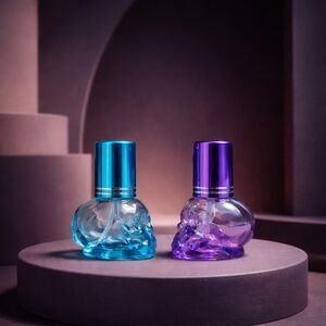 Blue and Purple Skull Perfume Bottles